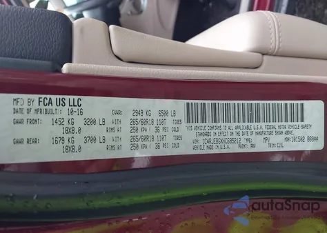 2017 Jeep Grand Cherokee Limited 4X2 z USA, uszkodzony, nr VIN 1C4RJEBGXHC685212